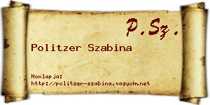 Politzer Szabina névjegykártya